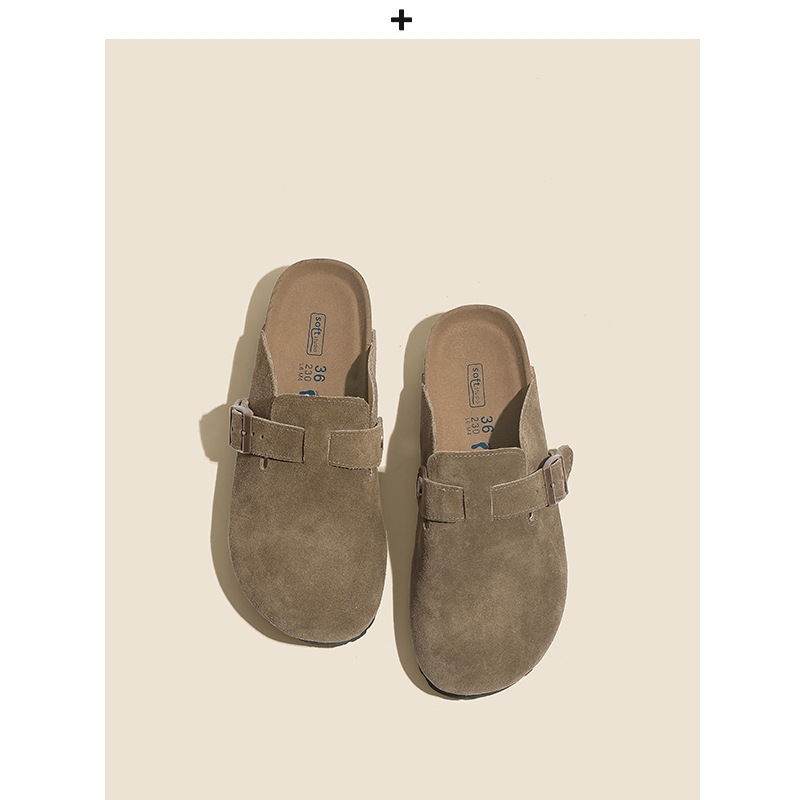 Sanxi mismo estilo exterior desgaste cerrado toe Boken zapatos medias zapatillas Carya completo de cuero suave Boken zapatos de suela gruesa de mujer