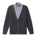 2025秋冬新韩版气质百搭针织假两件毛衣中青年妈妈装时尚女装上衣，女装针织衫/毛衣，妃慕昵服饰