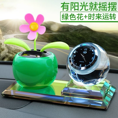 Car thermometer Thermometer, Car Electronic Watch - green-flowers-colorful-clock-lanterns
