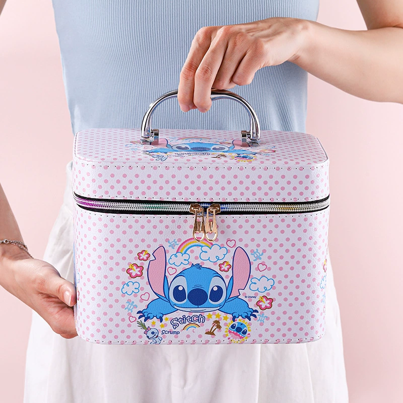 Capacious cosmetic bag, handheld universal mirror, portable storage system, high-quality style