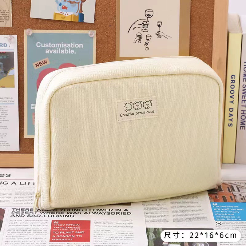 Big capacious universal pencil case for students, storage system, high quality cosmetic bag, primary and secondary school, classification