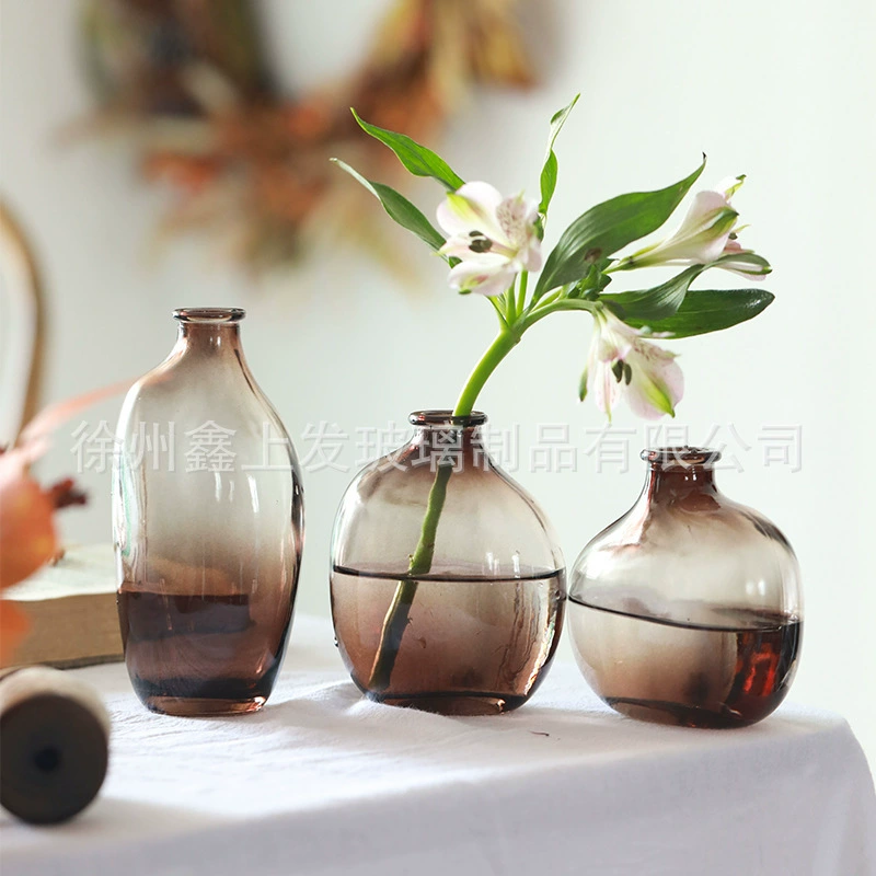 Трансграничный скандинавский ветер ins цветные легкие роскошные минималистские стеклянные вазы высокого класса для гостиной гидропонные украшения украшения оптом