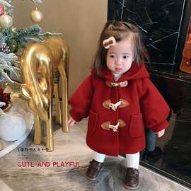 女宝宝秋冬新款毛呢外套新年拜年大衣婴幼儿小童呢子上衣儿童冬装