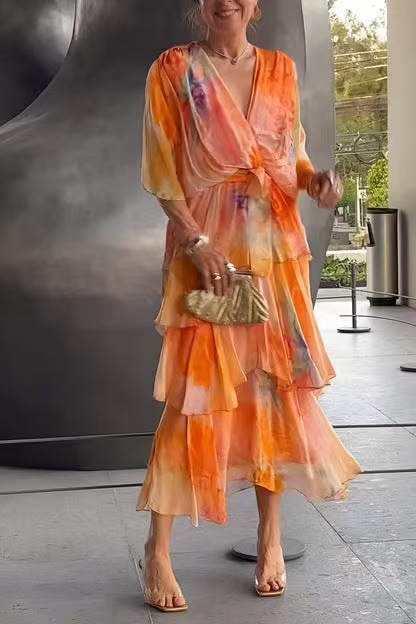 Women's Clothing Printed Layered Dress Fairy_ecoleips.com