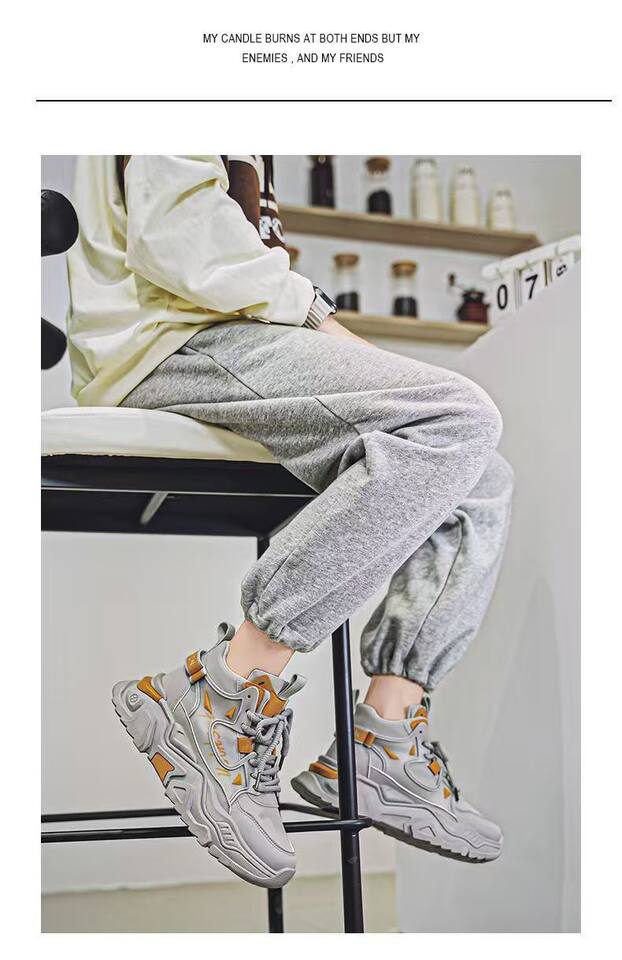 Giày nam cao cổ Martin trẻ trung, giày thể thao casual cổ cao tăng chiều cao, đế cao 3 cm — C73 màu đen, C73 trắng chi tiết 7
