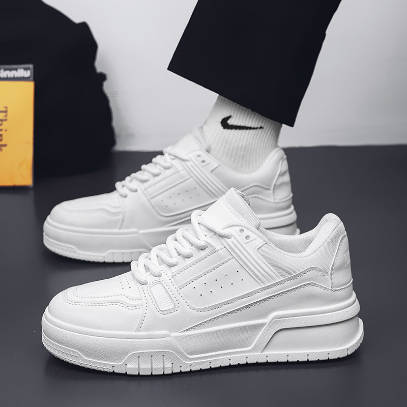 Zapatos de hombre primavera y otoño diseño de nicho zapatos de deporte negros puros casuales de todo fósforo deportes juveniles plataforma aumento pan zapatos de moda