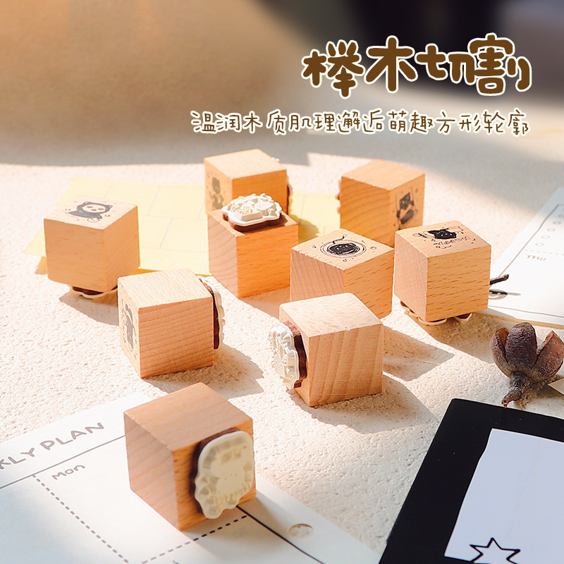 木製ハンドブックシール、木製カスタム彫刻、DIY装飾素材、シールスタンプ、特殊形状カット|undefined