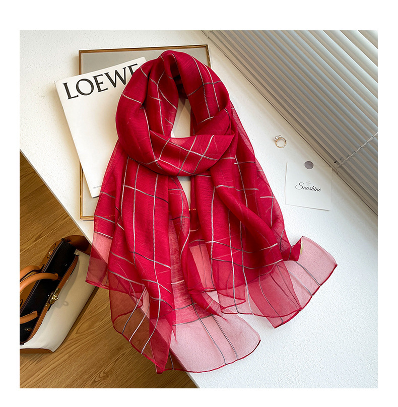 Women's Elegant Stripe Mulberry Silk Fleece Silk Scarves display picture 2