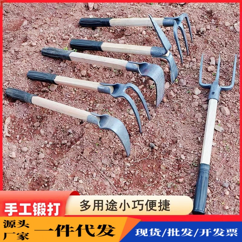 包邮厂家手工锻打小锄头户外全钢便携家用种植种菜除草挖土钢锄头