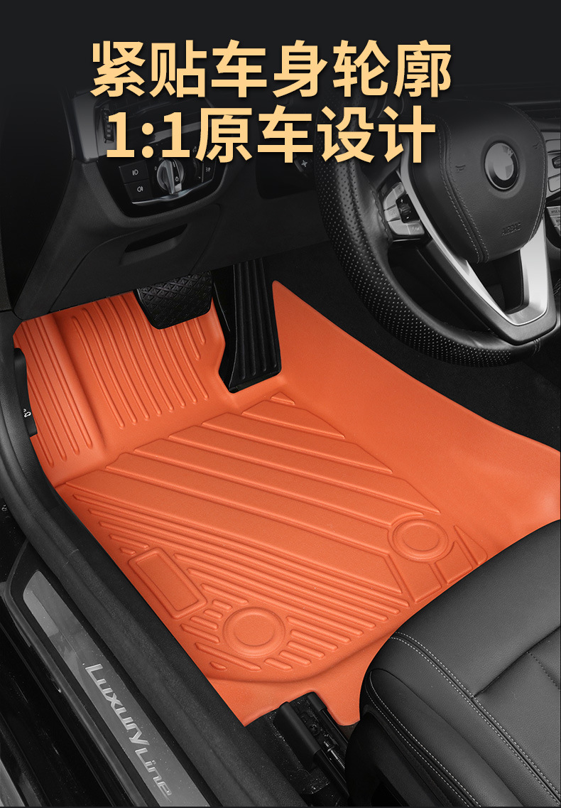 Original Car Color Tpe Car Floor Mats, Colorful Full-Coverage Wear-Resistant Double-Layer Carpet, Starry Sky Carpet, Large Coverage