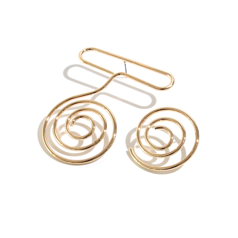 Retro Exaggerated Mosquito Coil Winding Earrings Hollow Creative Design Earrings display picture 5