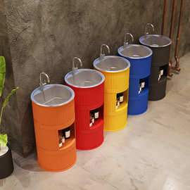 铁艺洗手盆复古工业风油桶创意卫生间洗漱台厕所个性洗手池洗手台