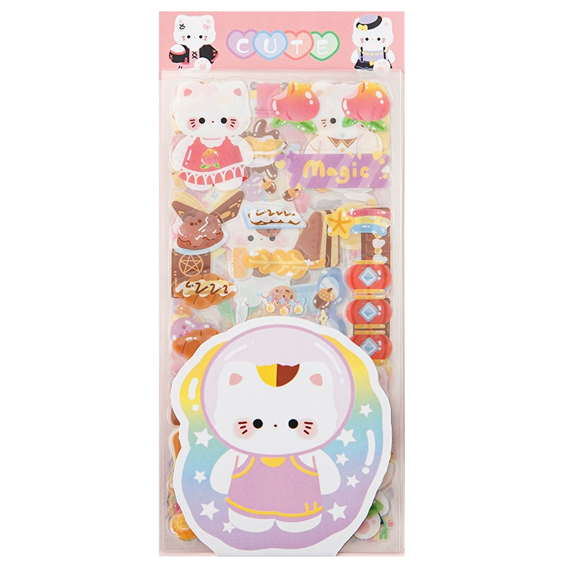 Cartoon Sticker Pack, Waterproof Cute Stickers, Scheduler Decals — Soft Kitten, Bunny, Bears, Puppy