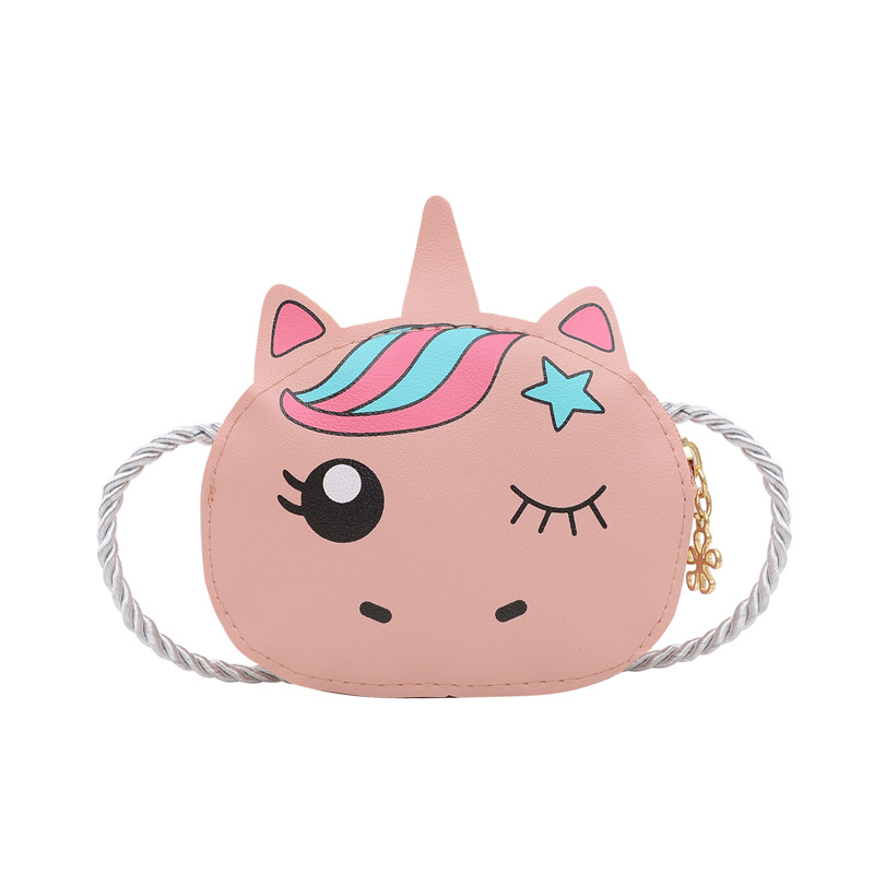 Estilo coreano 2021 nueva moda de dibujos animados unicornio niños bolsa de mensajero lindo bebé mini monedero bolso de hombro