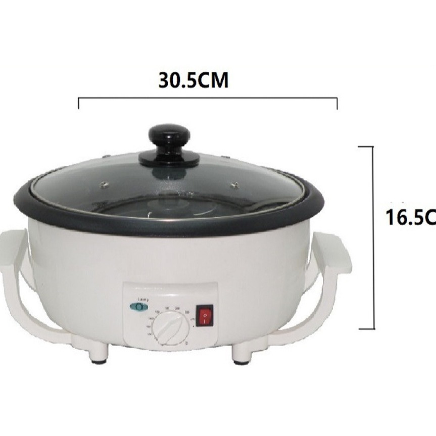 750g pequeña máquina doméstica de granos de café secador eléctrico de granos de café recubrimiento de teflón pan antiadherente tostador de granos de café