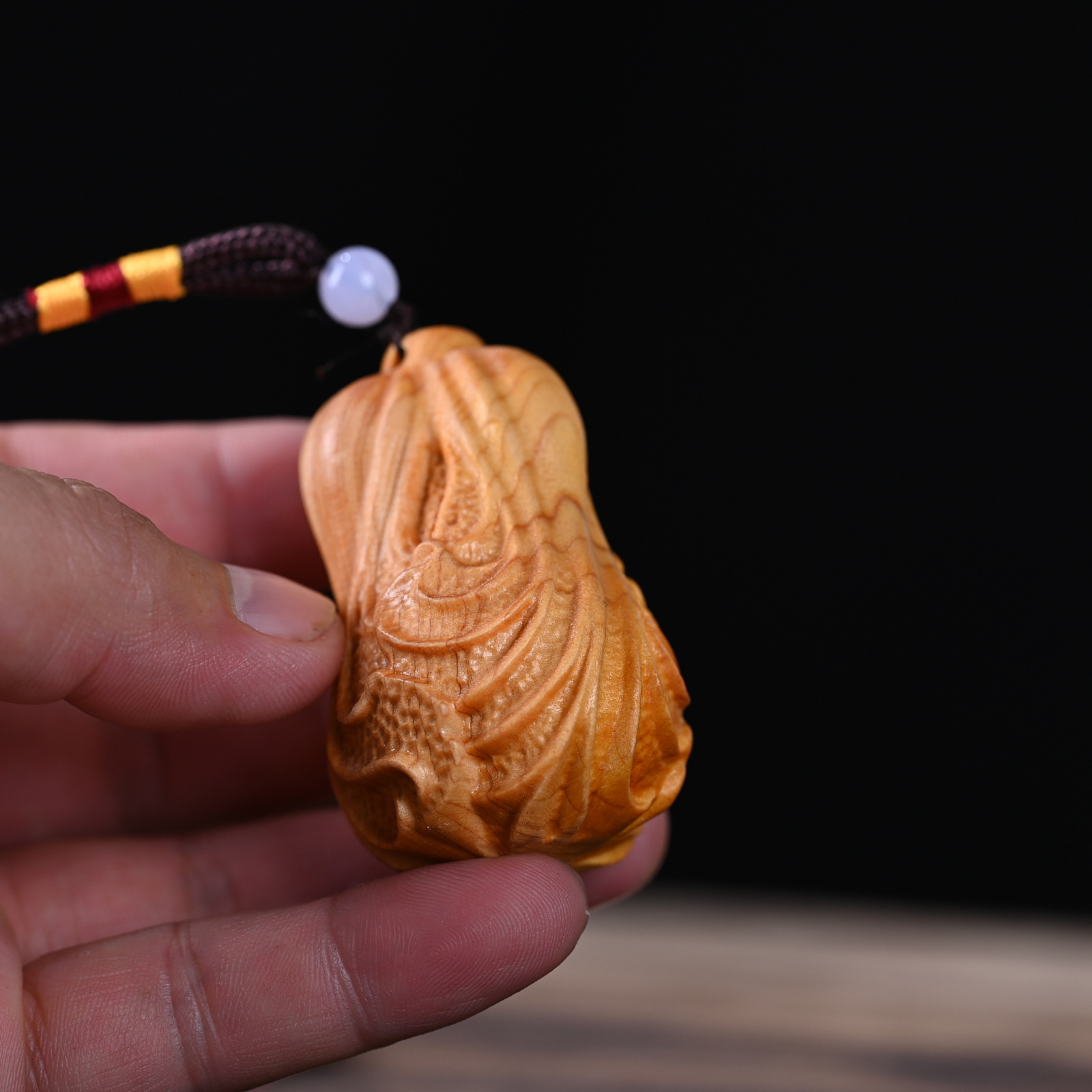 崖柏木雕木質白菜百財手把件中國風隨身把玩件禮品家居汽車掛件