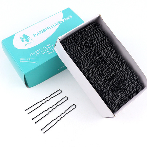 Korean-style U-shaped hair clip, straight hairpin, small black clip, bun hair pin, black hair clip, bridal headdress