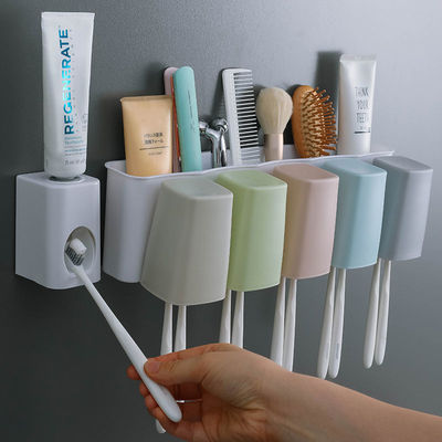 Toothbrush Shelves No punching for 2 ports /3 Mouth /4 Tooth brush frame+glass Wall Wash and rinse suit Shelf