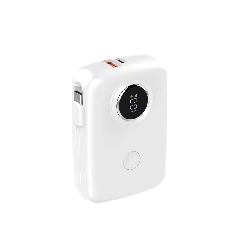 New mini compact fast charging PD22.5W portable bank with built-in cable, 10000mAh mobile power supply_voghion.com