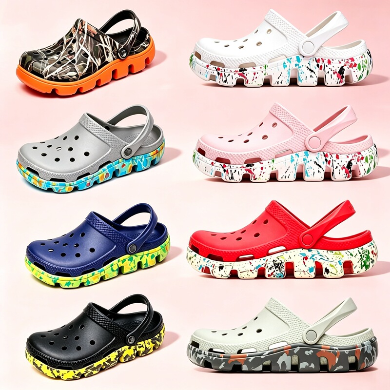 Croos Dite Clogs for Men and Women, Korean Style Non-Slip Student Casual Printed Beach Shoes, Versatile Sandals for Outdoor Wear Croos Dite Clogs for Men and Women, Korean Style Non-Slip Student Casual Printed Beach Shoes, Versatile Sandals for Outdoor Wear