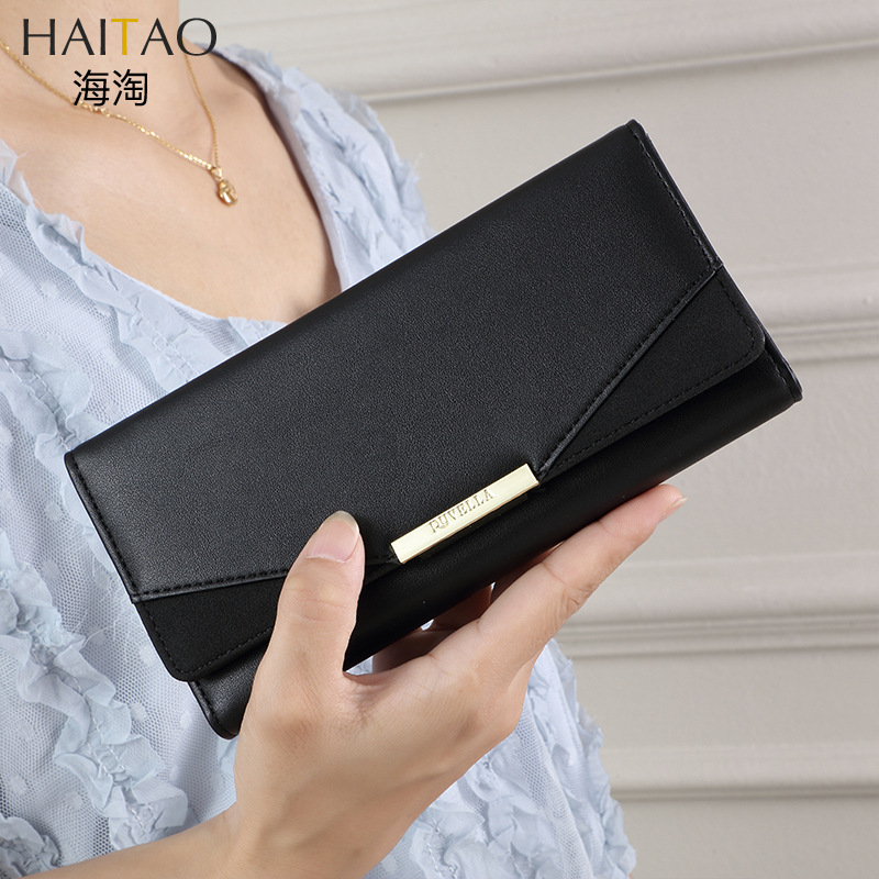 Haitao billetera de mujer simple estilo coreano embrague cartera transfronteriza moda cartera larga Cartera de mujer simple titular de la tarjeta lote