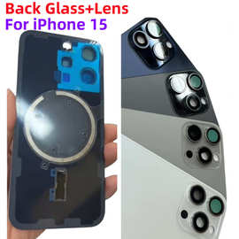 免拆大孔适用于iPhone14贴好无线充磁铁15plus电池后玻璃镜片玻璃