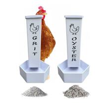跨境鸡牡蛎壳喂食器和砂砾喂食器自动悬挂栏栅喂鸡器新品可视化
