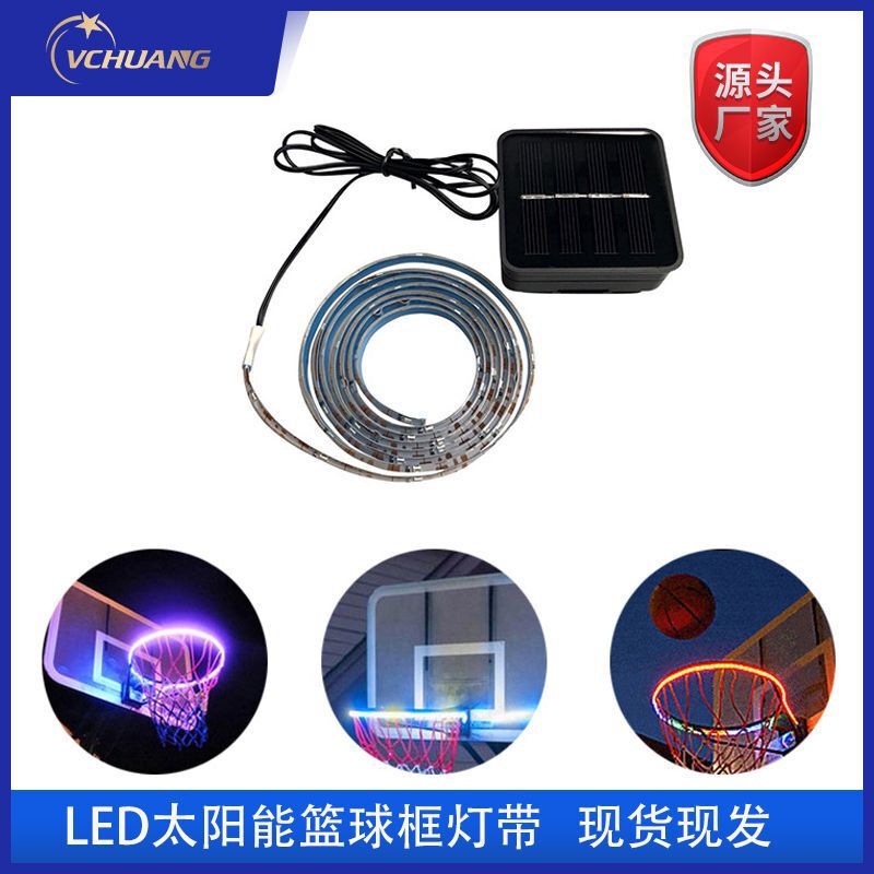 Led Basketball Hoop Light with Solar Sensor Light, Led Basketball Light with Solar Panel, Waterproof for Outdoor Use