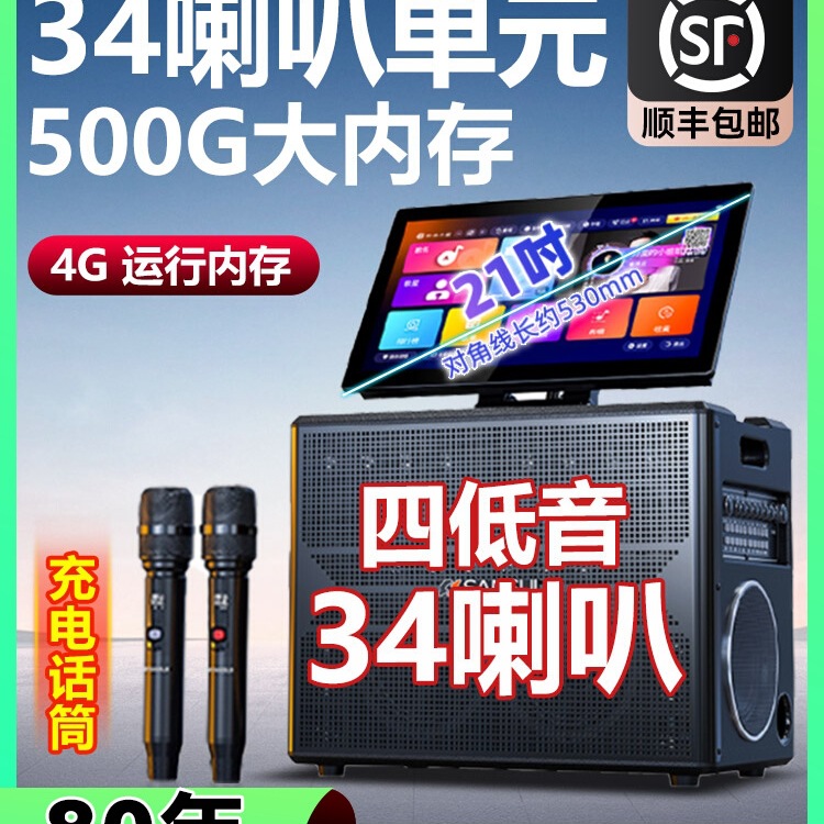 Free Shipping A51 Square Dance Outdoor Karaoke Audio Display Ktv Karaoke All-In-One Speaker Set Official