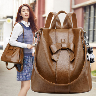 Trendy Anti-Theft Backpack for Women 2025 Spring and Summer New Korean Style Fashion Multi-Purpose Cute Bow Backpack Travel Bag