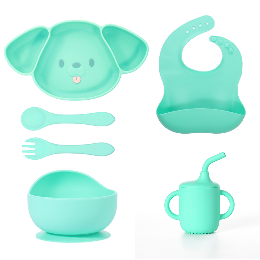 Platino de silicona dividido platos de platos para bebés regalos para animales platos para bebés tres platos de alimentación de silicona platos