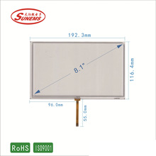 8寸电阻触摸屏 四线电阻触摸屏 健身车触摸屏厂家生产供应品质好