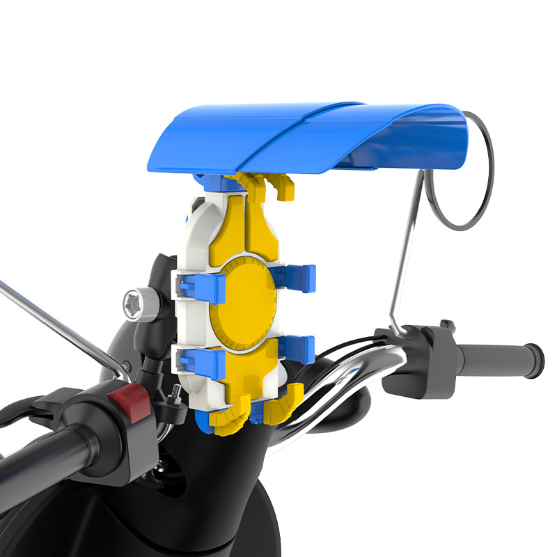 Electric Scooter Phone Holder, Delivery Riding Scooter Eight-Claw Holder, Car-Mounted Shock-Absorbing Rainproof Sunshade