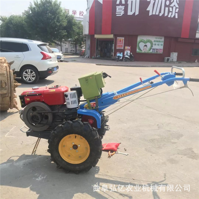 批发15马力手扶拖拉机柴油水冷耕田犁地机水田乘坐式打浆旋田机