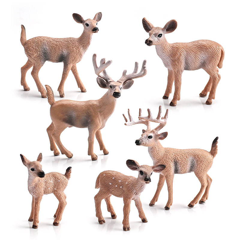Transfronterizo amazonas niños simulación bosque animal cola blanca ciervo estático navidad ciervos decoración modelo juguete