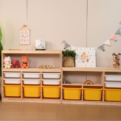 子供のおもちゃ収納キャビネット収納ラック絵本ラック大容量無垢材本棚おもちゃツーインワン組み合わせ収納キャビネット
