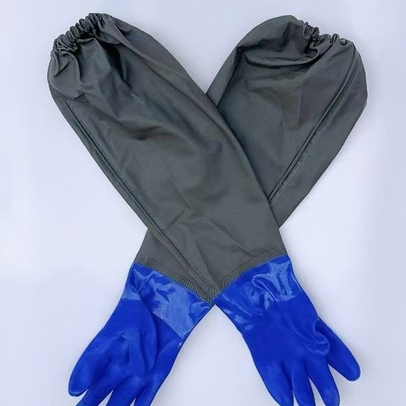 加长加厚耐酸碱手套橡胶防水胶皮耐磨防腐蚀工业用长袖劳保手套