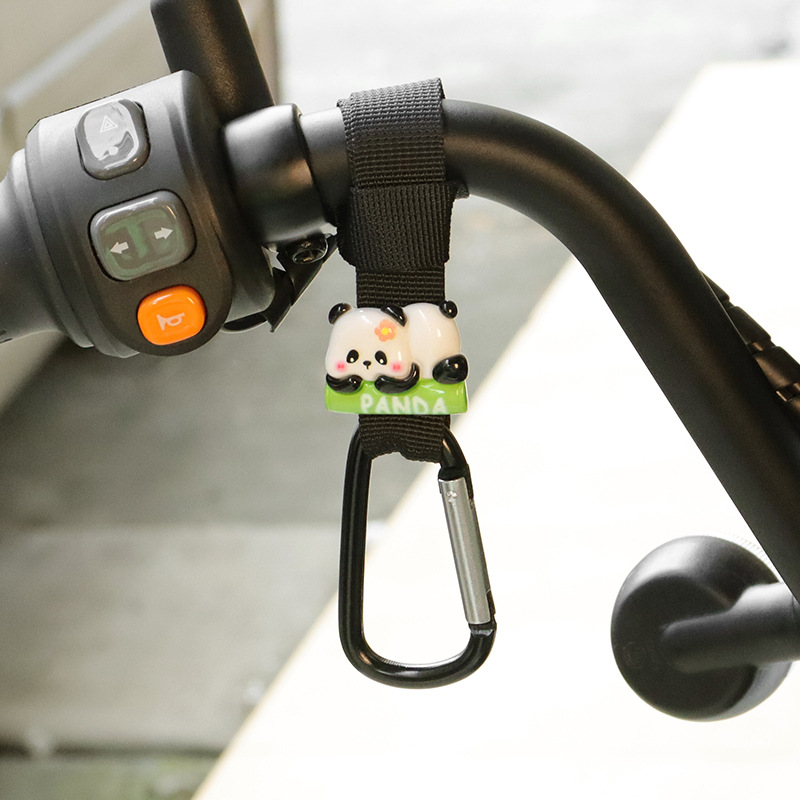 Gancho para coche eléctrico Gancho para colgar para motocicleta de carga universal delantero Gancho para llevar lindo panda