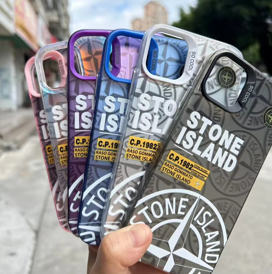 Stone Island Shockproof PC Label IMD Wholesale Mobile Phone case for iPhone 17 16 15 14 Plus 13 12 11 Pro Max case