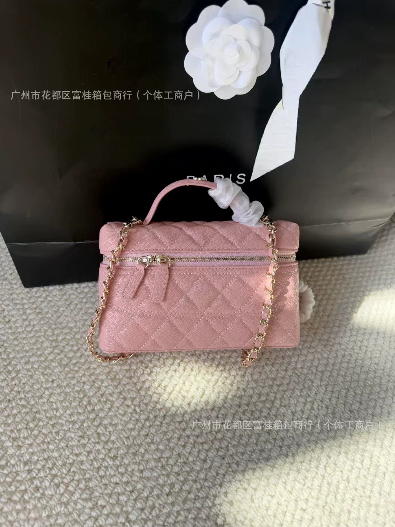 [2025年新款小香25C饭盒包 链条 LP手柄盒子大容量  hass荔枝纹]