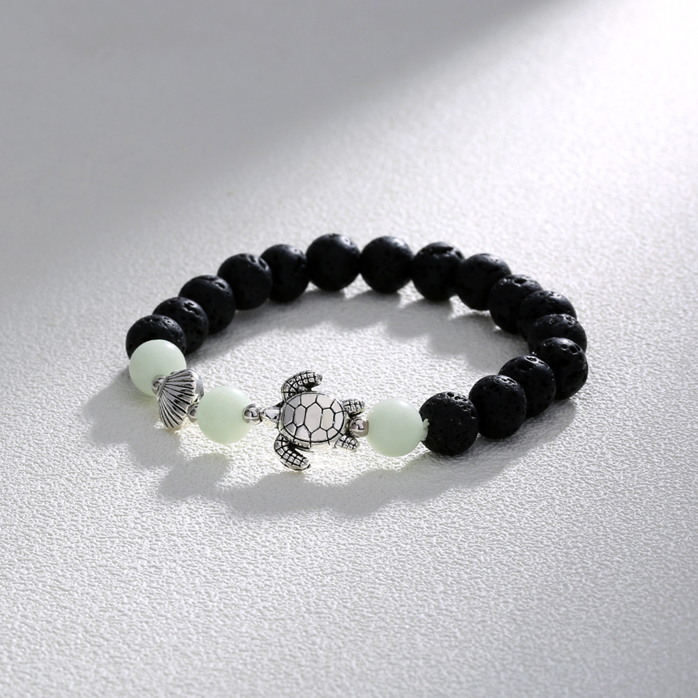 Bracelet de perles lotus phosphorescent brillant dans le noir_voghion.com