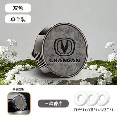 CS55 car air freshener – Car Perfume Aromatherapy - model-b-air-vent-changan-embossed-gray-single-pack-includes-3-fragrance-tablets-floral-scent