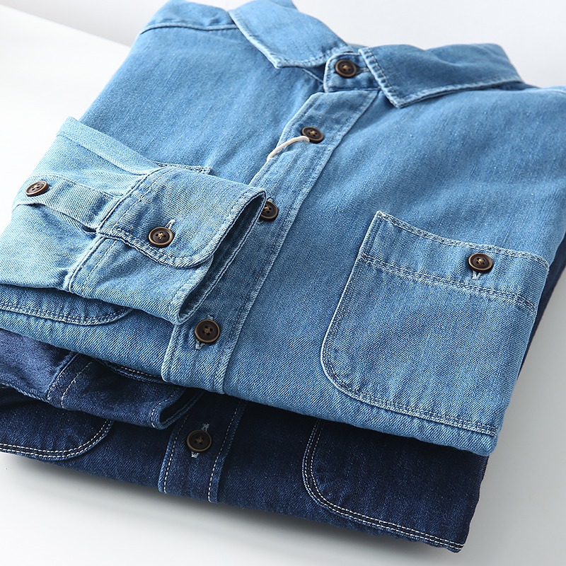 Herren Denim Mantel Locker Passend Frühling Herbst Freizeitjacke_voghion.com
