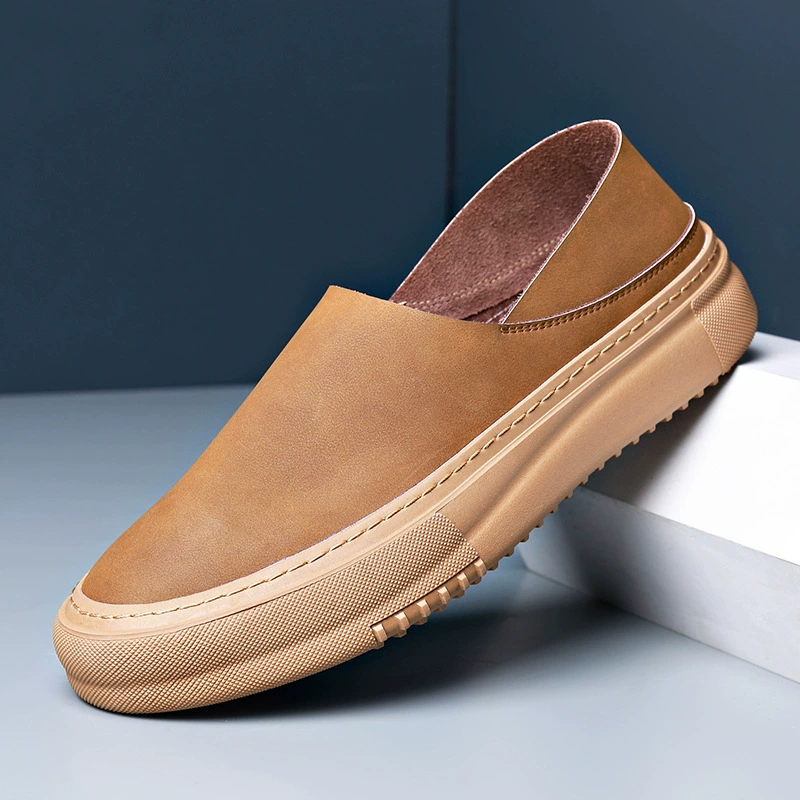 Новая Весенняя мужская обувь, лоферы из натуральной кожи с рукавами, мужские кожаные туфли без шнуровки из мягкой кожи, мужские белые туфли