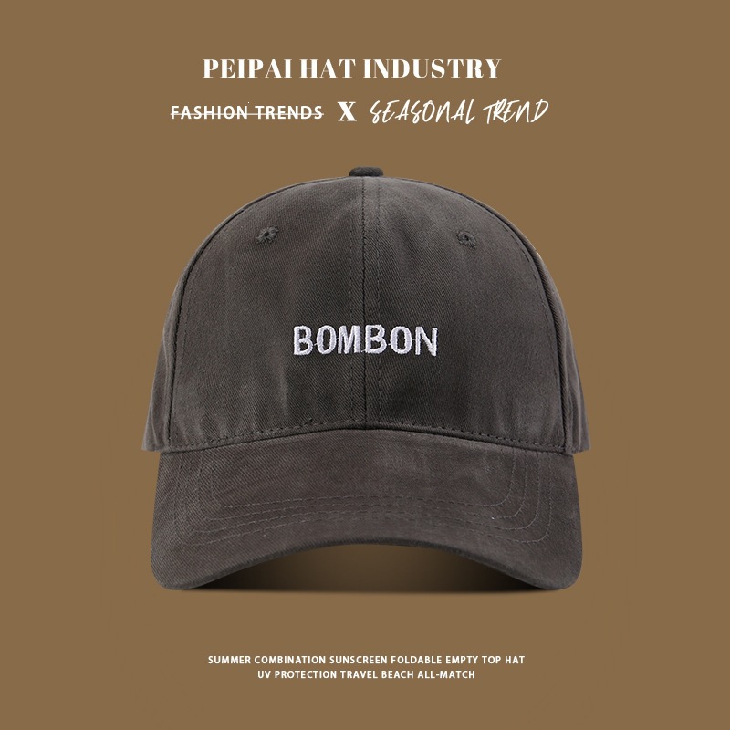 Embroidered BOMB hairy baseball cap py grey