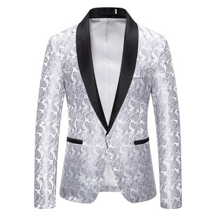 European and American men's autumn and winter color large sun flower fashion design formal wear men's lapel suit jacket XZ56