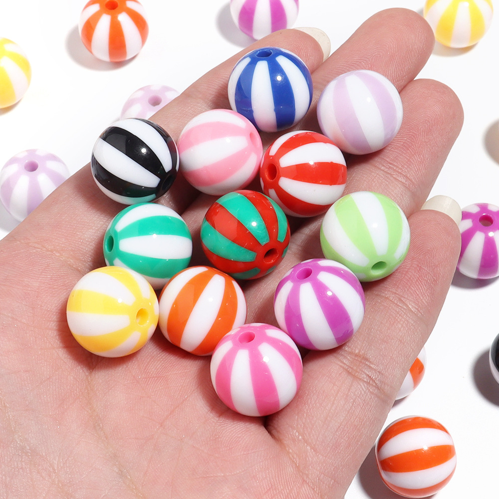 1 Set Arylic Stripe Beads display picture 5