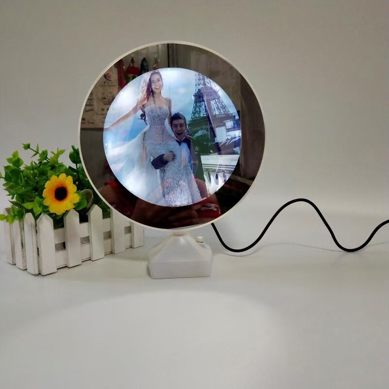 Factory wholesale multi-function photo frame desk lamp creative makeup mirror photo studio drainage ceremony magic mirror photo frame