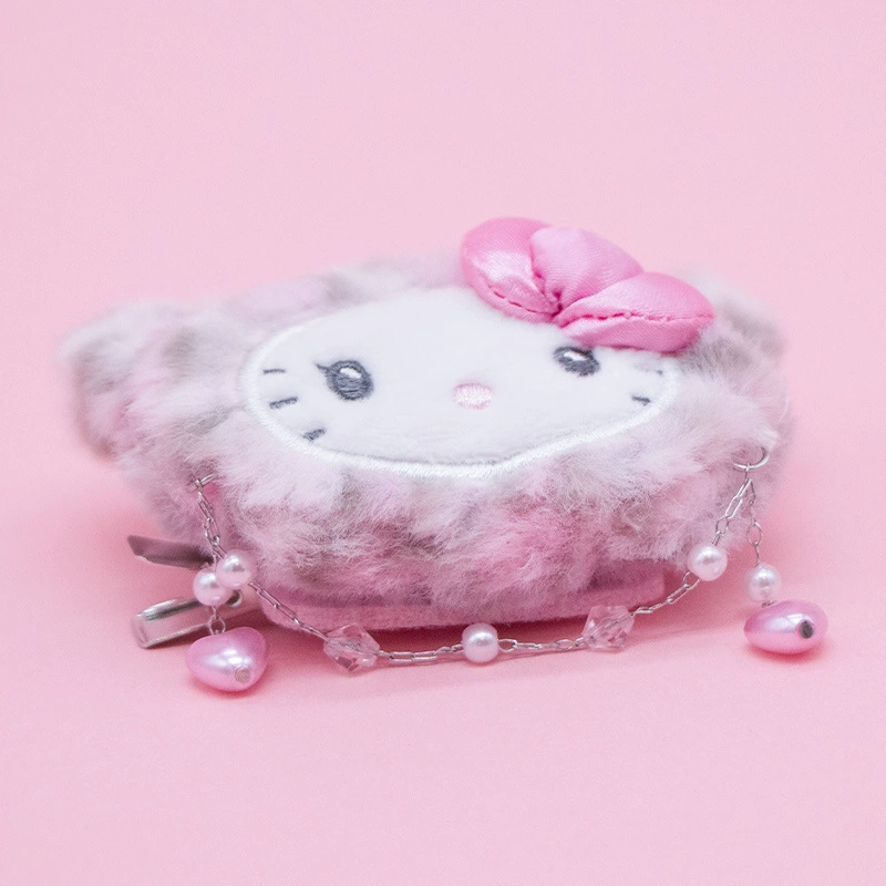 Hello Kitty, плюшевые заколки, кукла, мультяшная заколка для волос, аксессуар для волос, челка