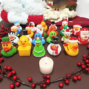 Cross-Border Trade New Christmas Little Yellow Duck Swimming Pool Bathtub Water Play Duck Christmas Toy Vinyl Toy Duck